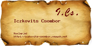 Iczkovits Csombor névjegykártya